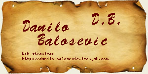 Danilo Balošević vizit kartica